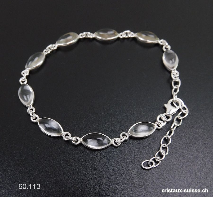 Bracelet Cristal de Roche en argent 925. Qual. AA