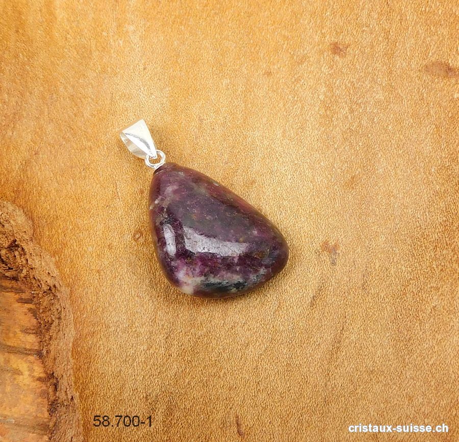 Pendentif Tourmaline rose - Granit avec boucle argent 925. Pièce unique