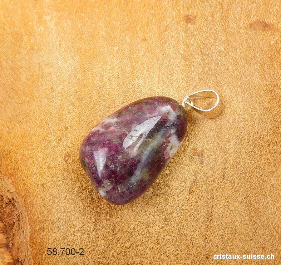 Pendentif Tourmaline rose - Granit avec boucle argent 925. Pièce unique