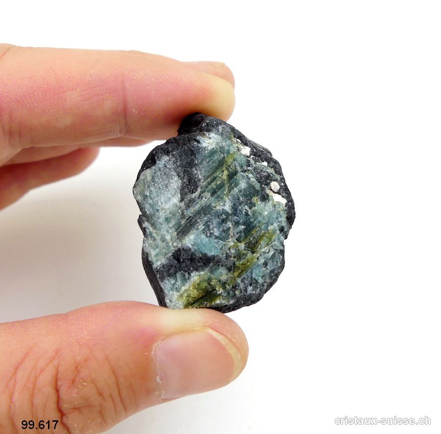 Tourmaline noire, bleue - indigolite et verte. Pièce unique