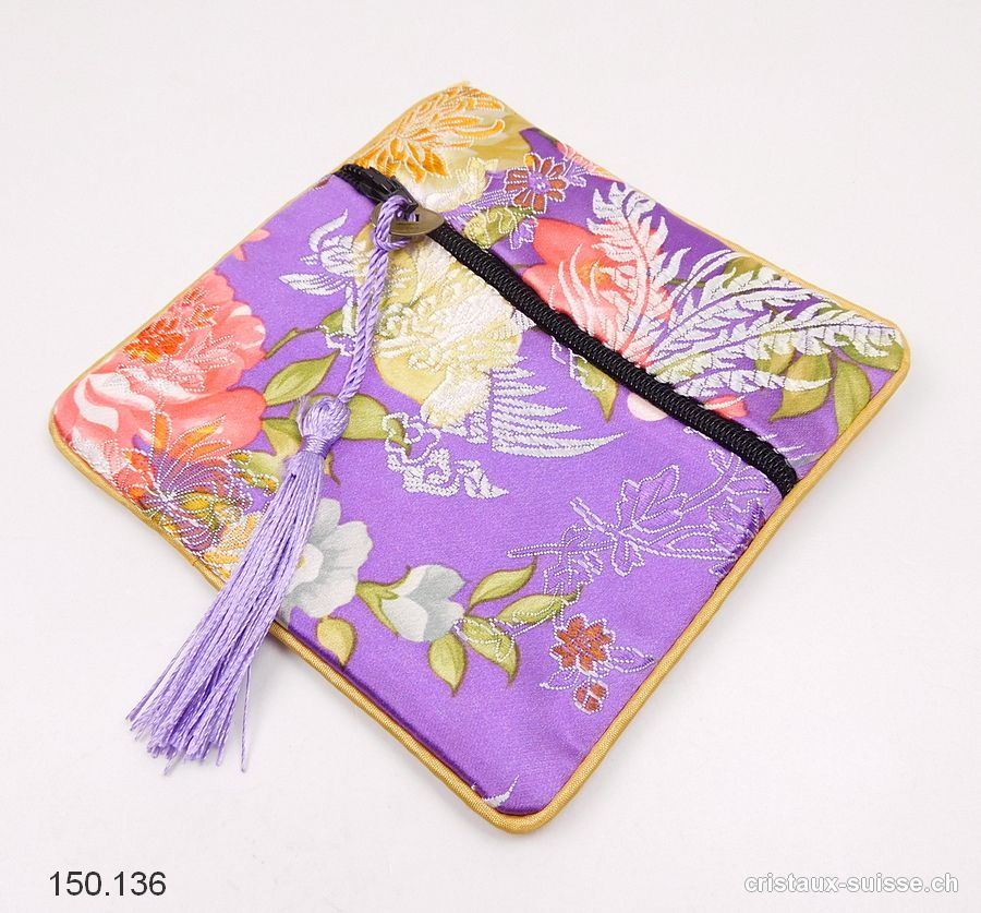 Pochette chinoise Violette, env.  11,5 x 11,5 cm