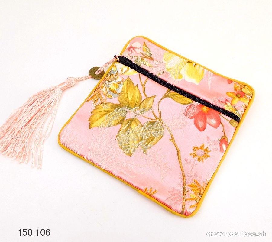 Pochette chinoise Rose, env. 11,5 x 11,5 cm