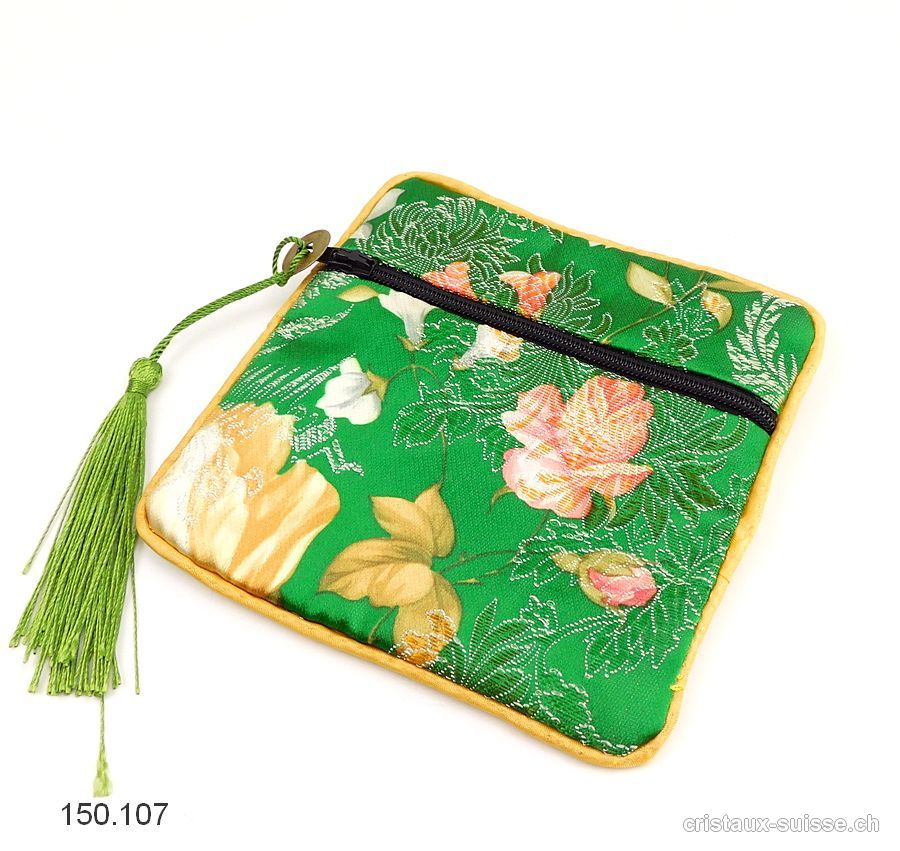 Pochette chinoise Verte, env. 11,5 x 11,5 cm