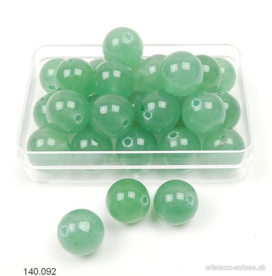 Aventurine verte, boule percée 10 - 10,5 mm