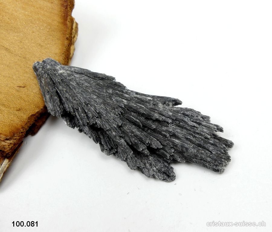 Cyanite noire - Balais de Sorcière. Long. 7,6 cm. Pièce unique