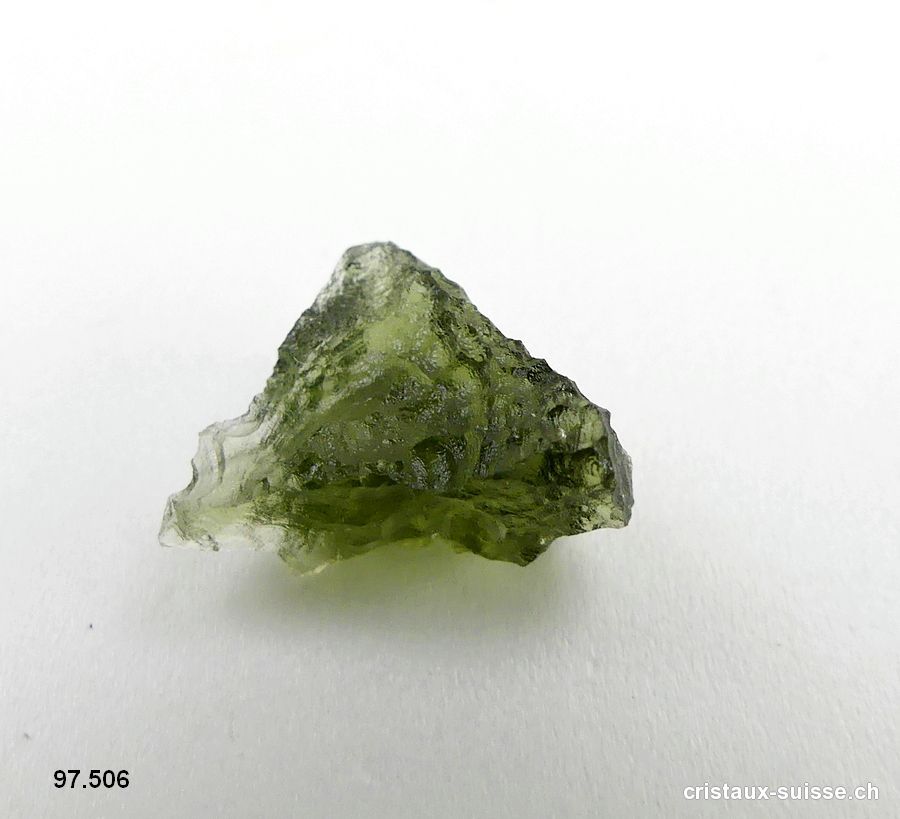 Moldavite 1,2 x 0,9 x 0,5 cm. Pièce unique 2,4 carats