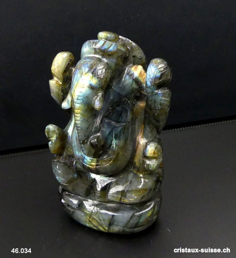 Labradorite Ganesh 10,1 cm. Pièce unique. Qualité A