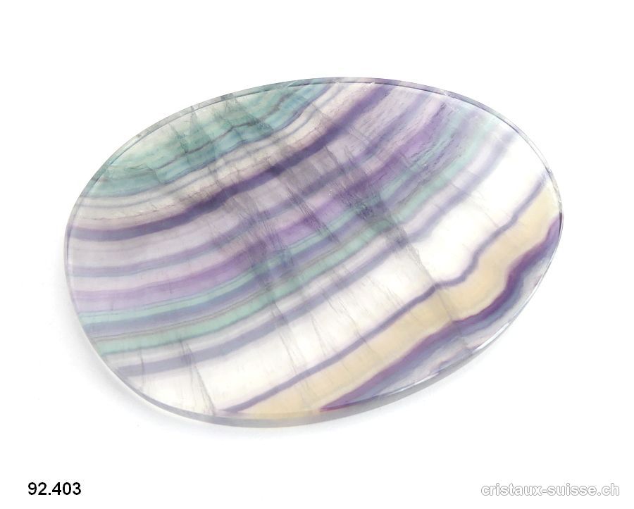 Fluorite - Fluorine arc-en-ciel, plaque polie 11,4 cm et Support. Lot unique