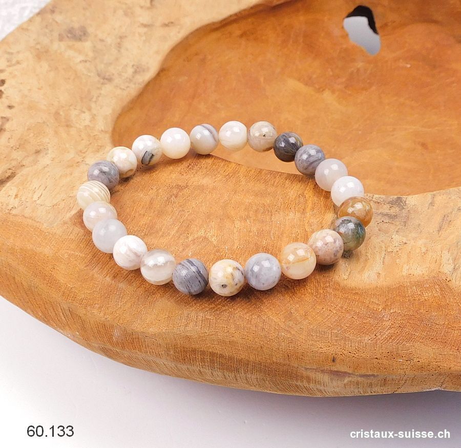 Bracelet Agate Mix 8,5 mm / 18,5 - 19 cm