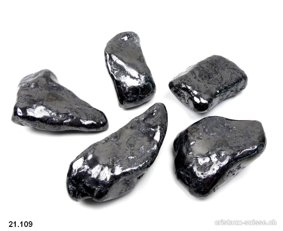 Schungite argentée forme libre 5 - 7 cm / 47 à 52 grammes. Taille XXL