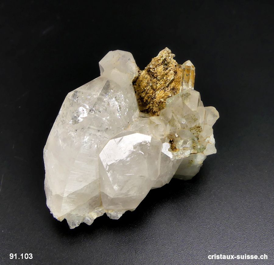 Quartz de Suisse avec roche. Pièce unique