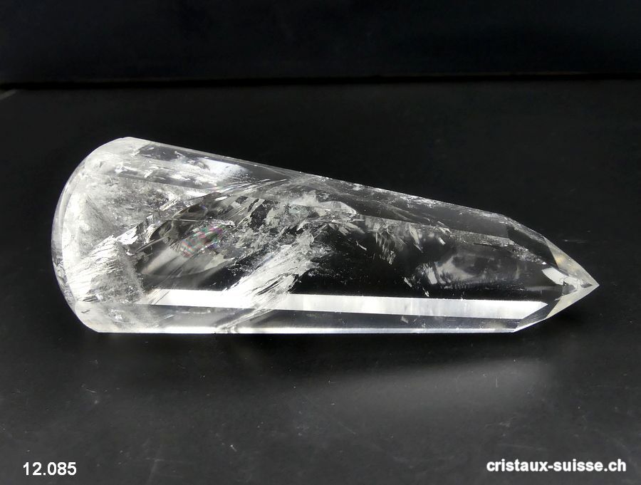 Bâton hexagonal Cristal de Roche 10,7 x 3,8 cm. Pièce unique