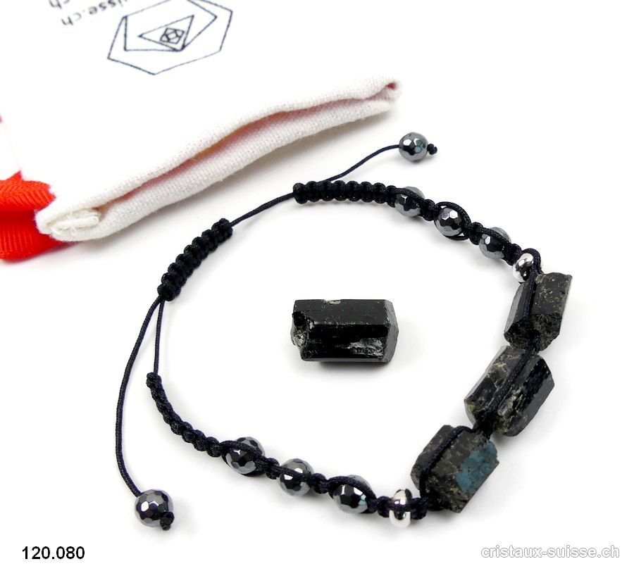 Set Protection - Bracelet Tourmaline brute et 1 pierre