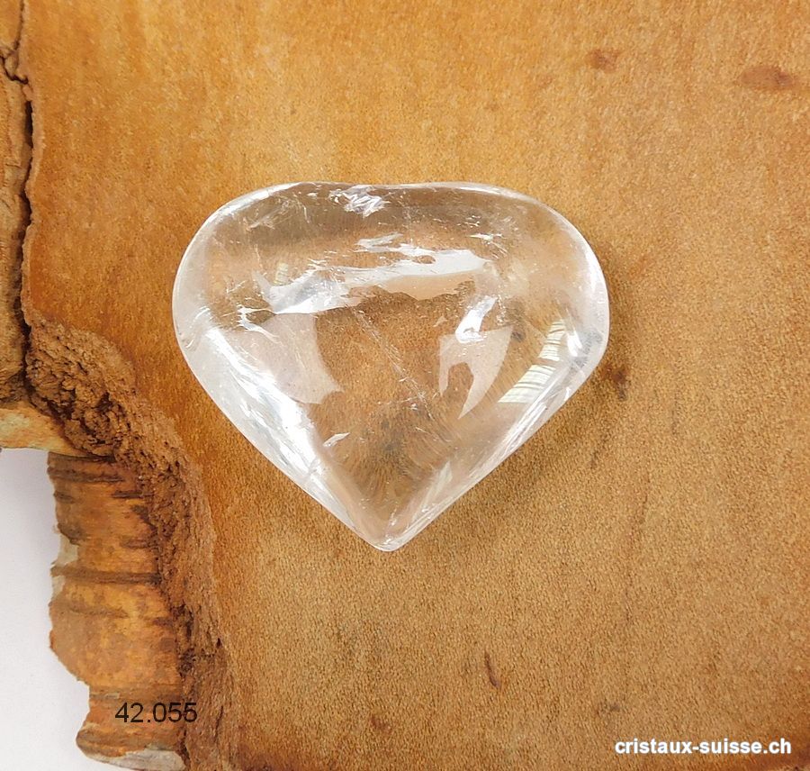 Coeur Cristal de Roche du Brésil 3,5 x 3 cm