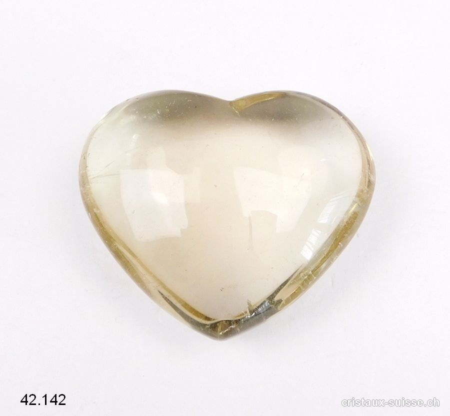 Coeur Citrine naturelle 5 x 4,1 cm. Pièce unique 55,7 grammes