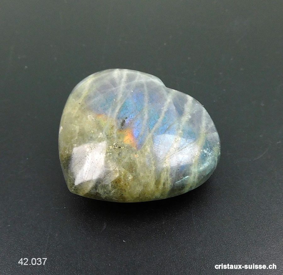 Coeur Labradorite 3,7 x 3,4 x 1,4 cm. Pièce unique