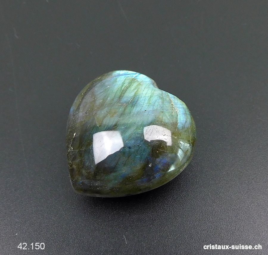 Coeur Labradorite 3,1 x 3,1 x 1,9 cm. Pièce unique