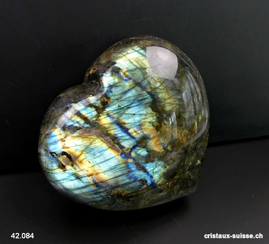 Coeur Labradorite XXL. Pièce unique 2 Kg