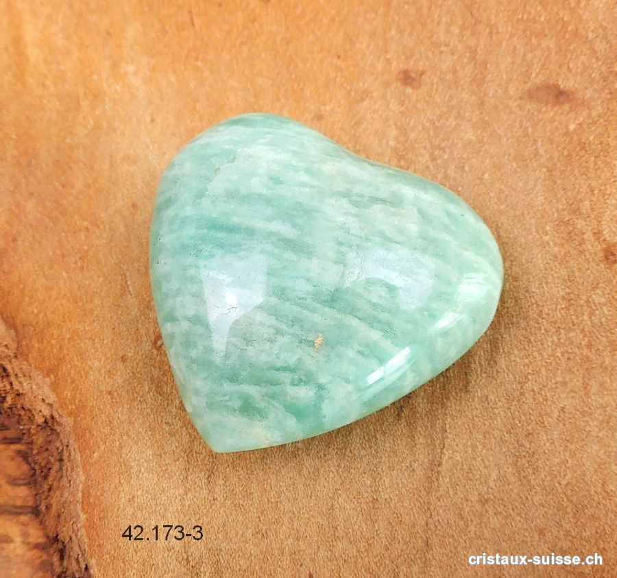 Coeur Amazonite 3,6 x 3,3 cm. Pièce unique