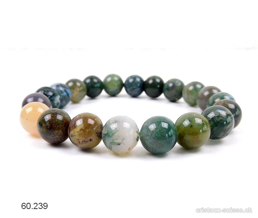 Bracelet Agate Mousse - Agate Indienne mix 10 mm / 21 cm