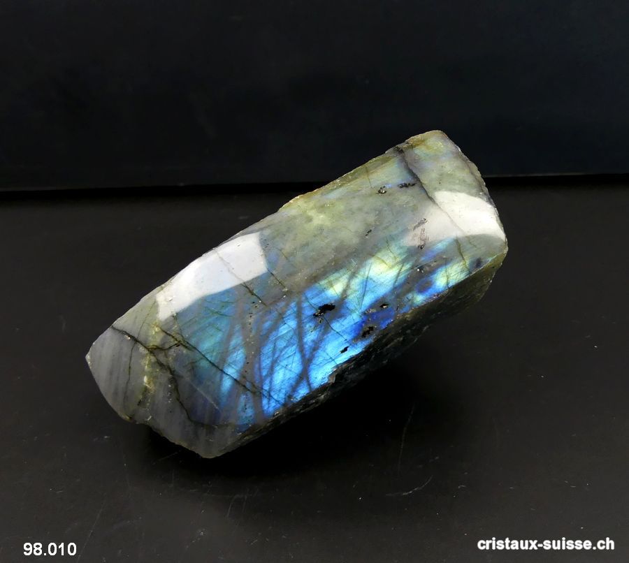 Labradorite brute 1 face polie. Pièce unique 256 grammes