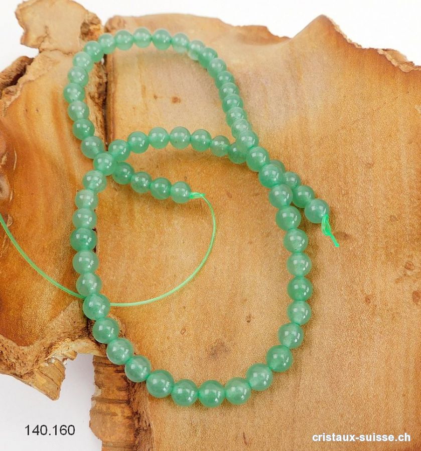 Rang Aventurine verte 6 - 6,5 mm / 38 cm, env. 62 boules. Offre Spéciale