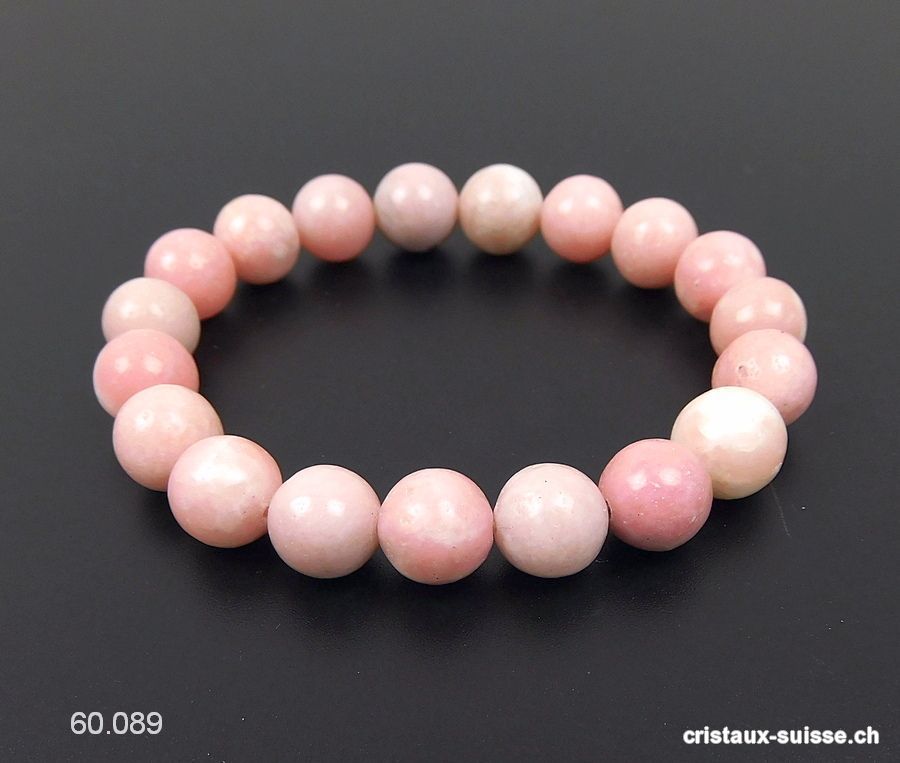 Bracelet Opale des Andes rose - Chrysopale 10 mm / 18 cm