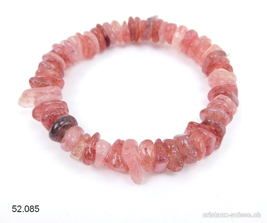 Bracelet Quartz Fraise 8 - 10 mm/18,5 - 19 cm. Taille M