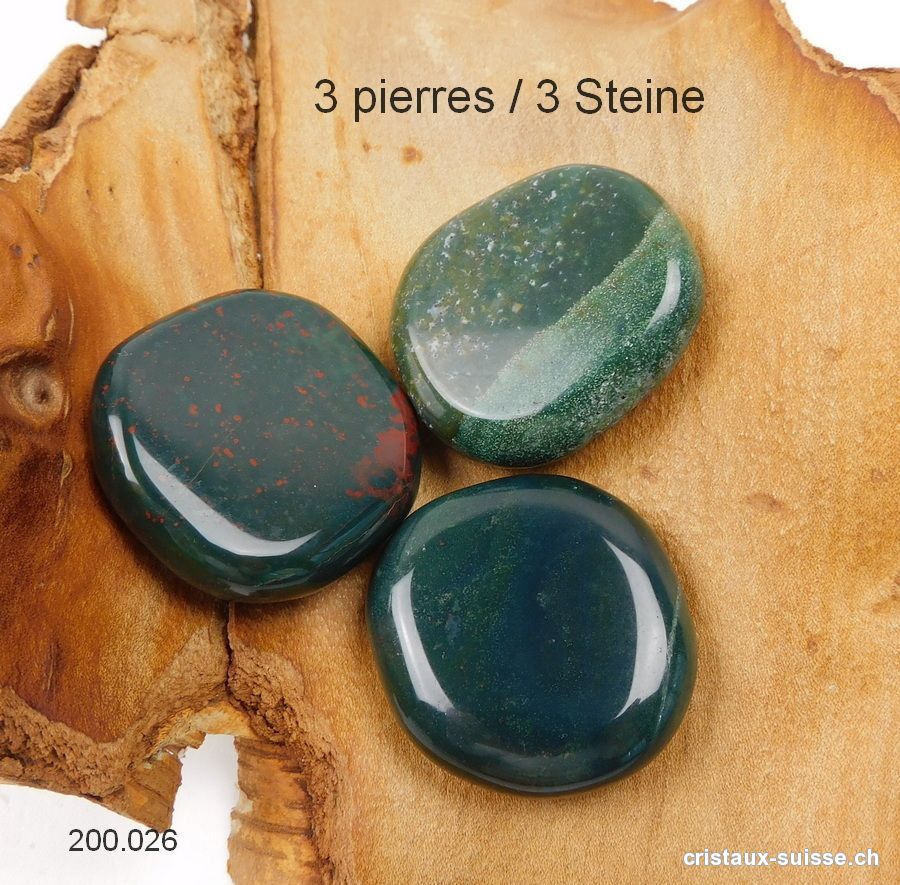 3 x Héliotrope plat env. 4 cm x épais. 1 cm. Taille L-XL