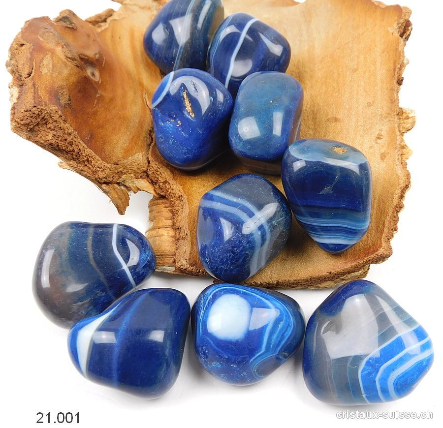 Agate bleue 3 - 3,5 cm / 30 à 34 grammes. Taille XL. Qual. AB