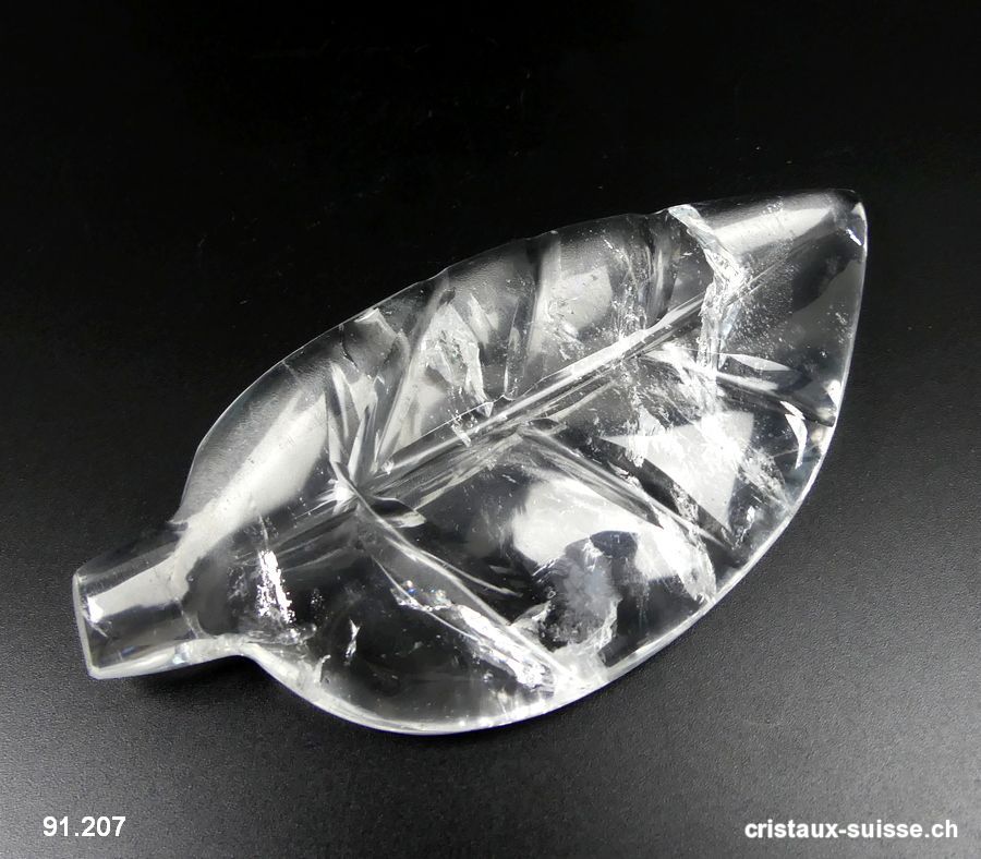 Cristal de roche feuille taillée et polie. Pièce unique 135 grammes