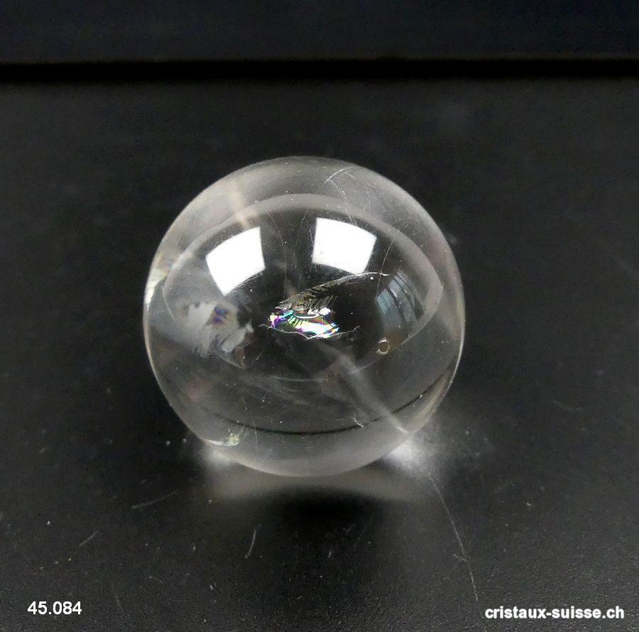 Boule Cristal de Roche 2,7 cm. Pièce unique