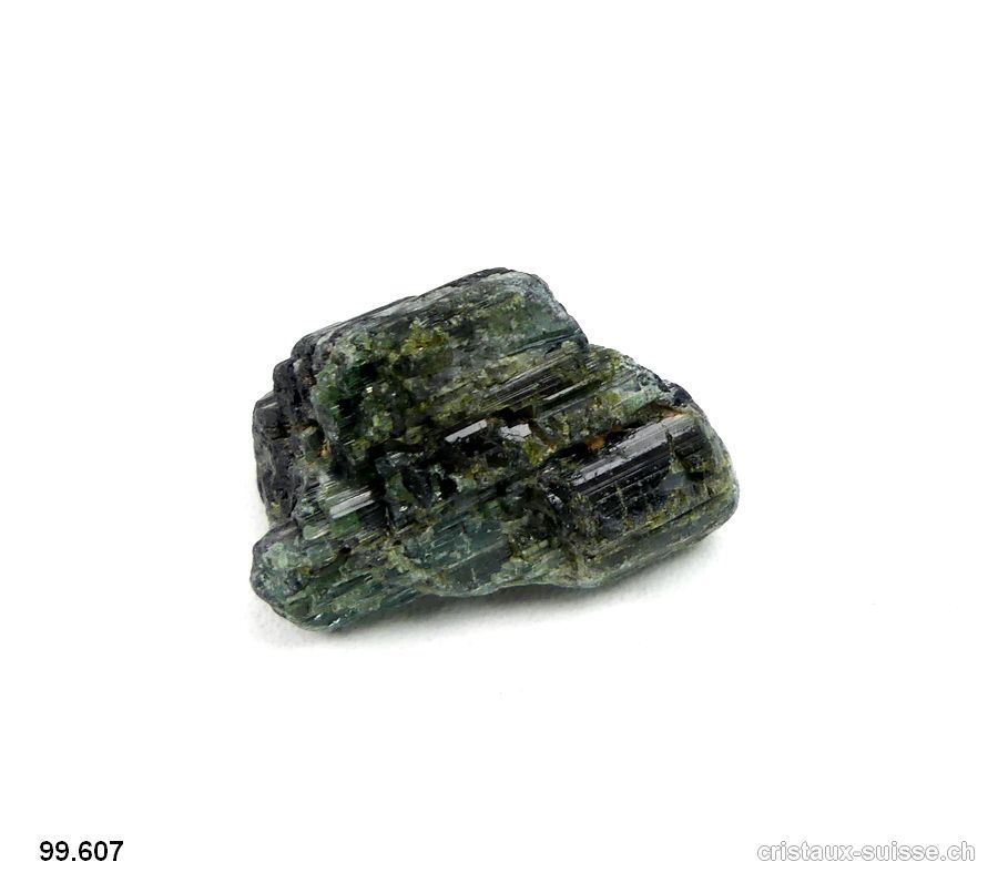 Tourmaline verte, bleue et noir cristallisée. Pièce unique