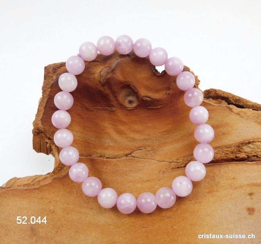 Bracelet Kunzite 8 mm / 18 cm. Qual. A