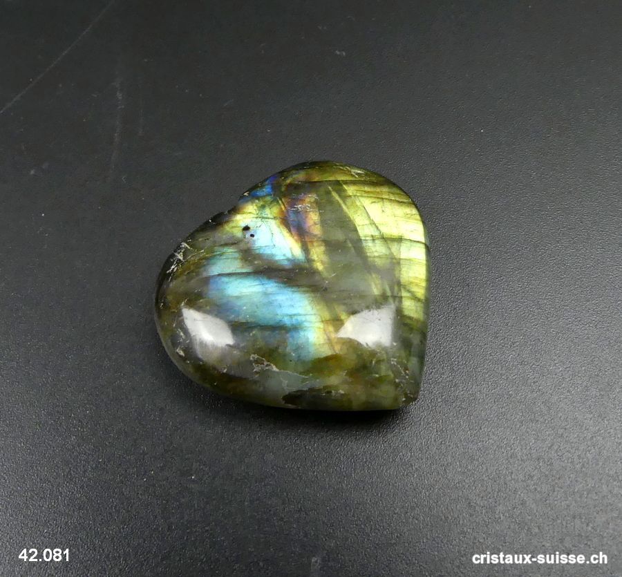 Coeur Labradorite 3,3 x 3,1 x 1 cm. Pièce unique. OFFRE SPECIALE