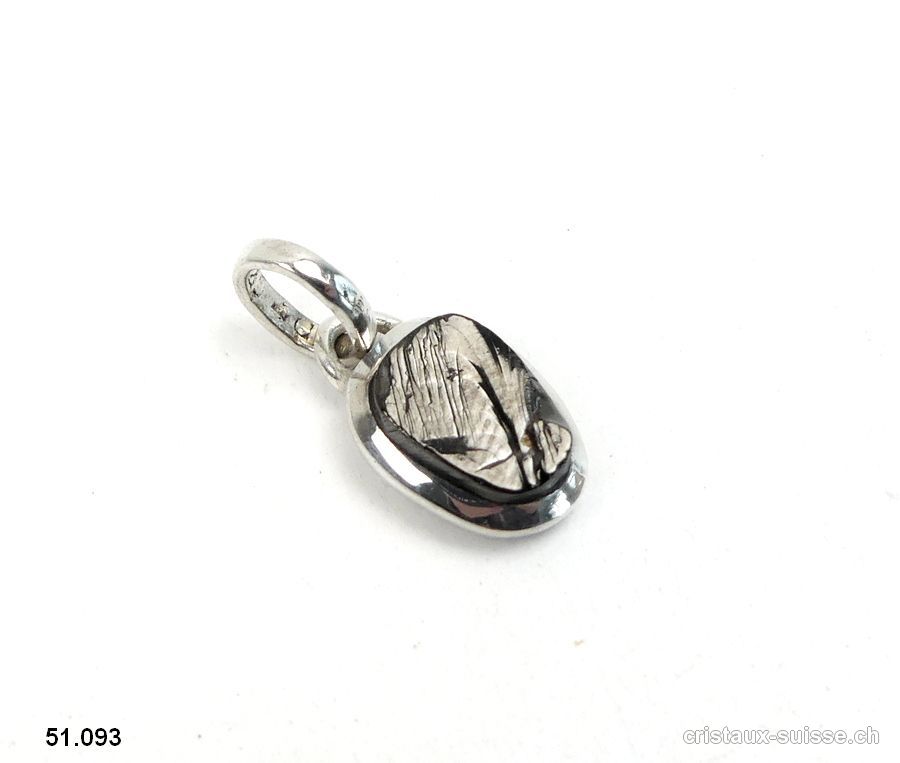 Pendentif Schungite noble Silver et argent 925. Pièce unique