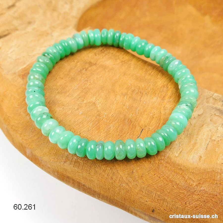 Bracelet Chrysoprase Boutons 6-7 mm / 18,5 cm. Pièce unique