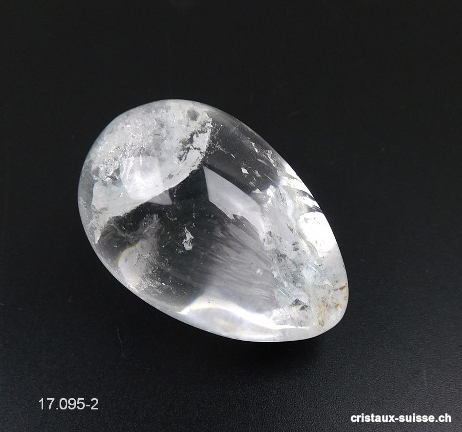 1 Oeuf YONI Cristal de Roche 4,7 x 3,1 cm. Taille M-L. Non Percé. Pièce unique