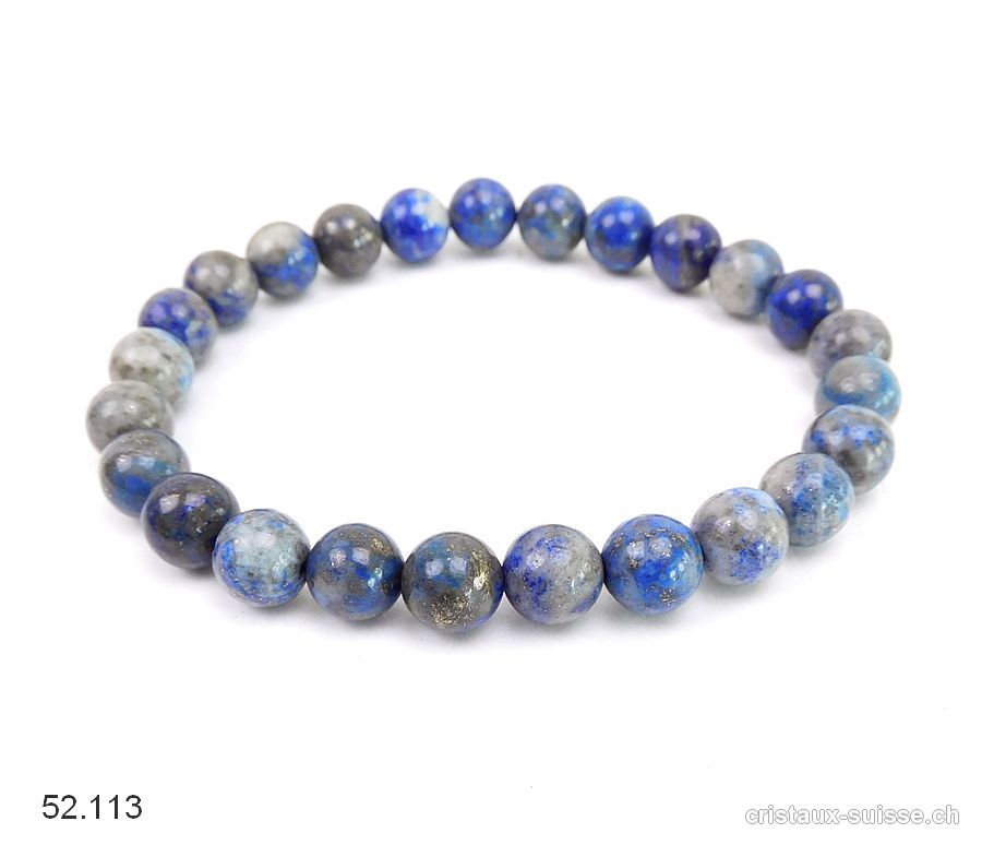 Bracelet Lapis-lazuli 8 - 8,5 mm / 21 cm