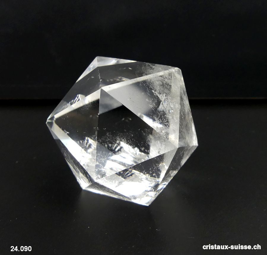 Icosaèdre Cristal de Roche 4,7 cm. Pièce unique 