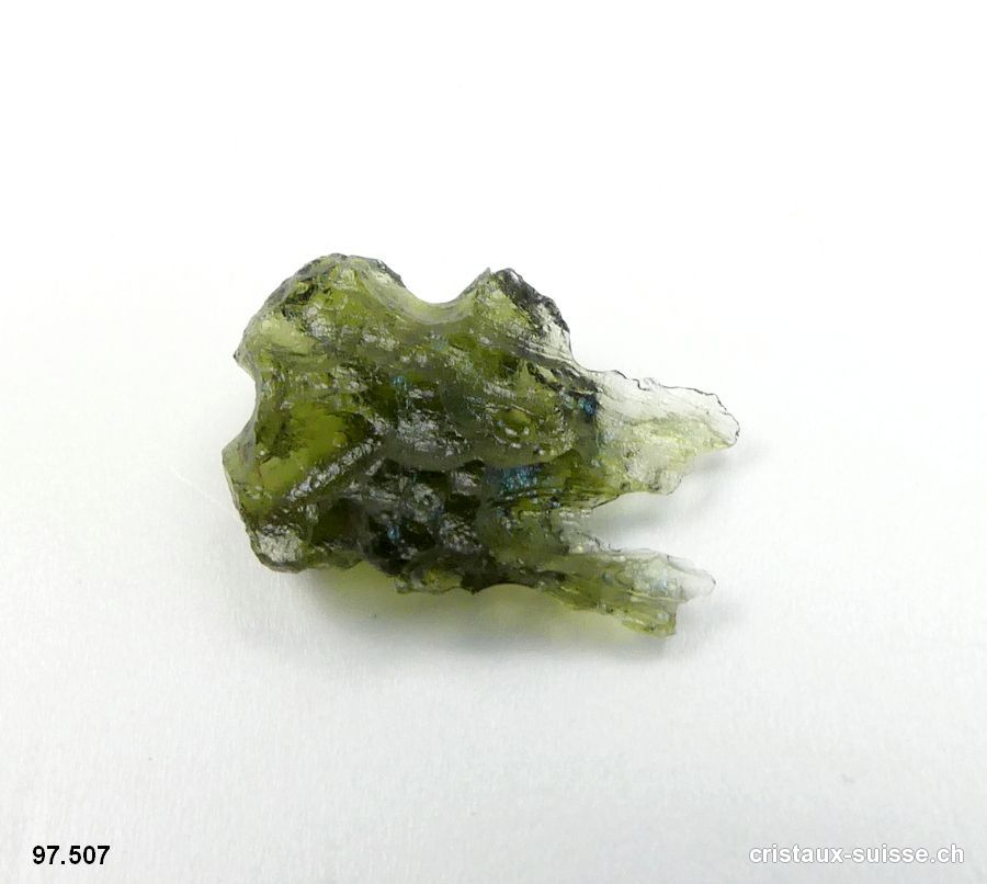 Moldavite 1,5 x 1,1 x 0,5 cm. Pièce unique 3,3 carats