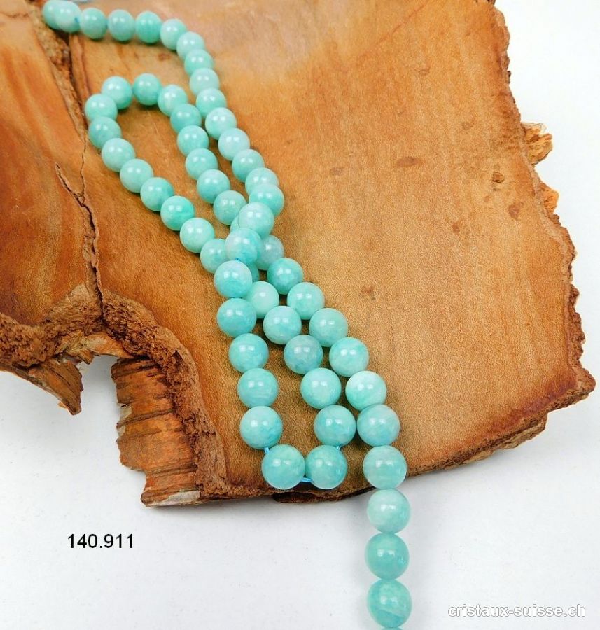 Rang Amazonite du Brésil 6,5 mm / 39 cm, env. 60 boules