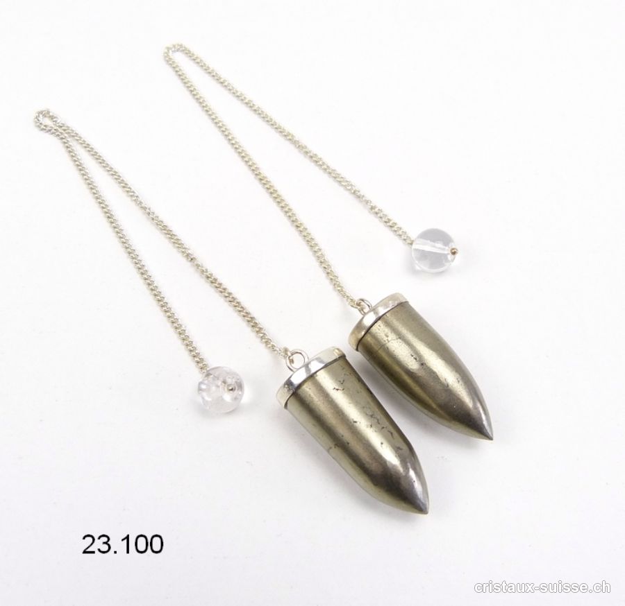 Pendule Pyrite 3 - 3,5 cm en argent 925