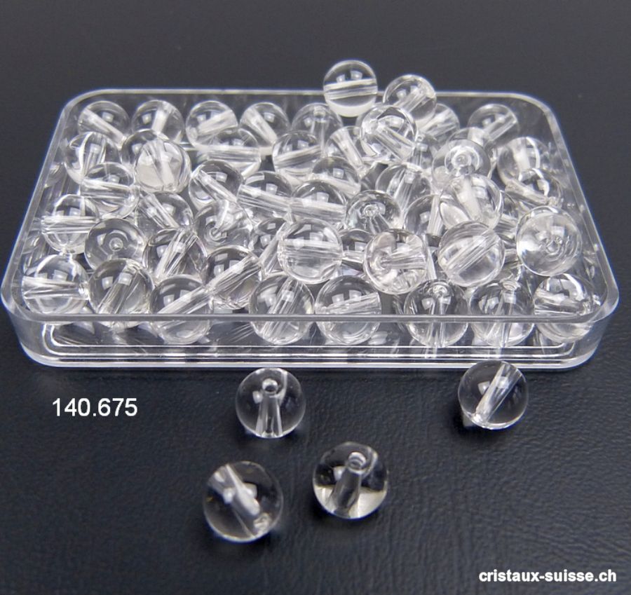 Cristal de Roche, boule percée 6,5 mm