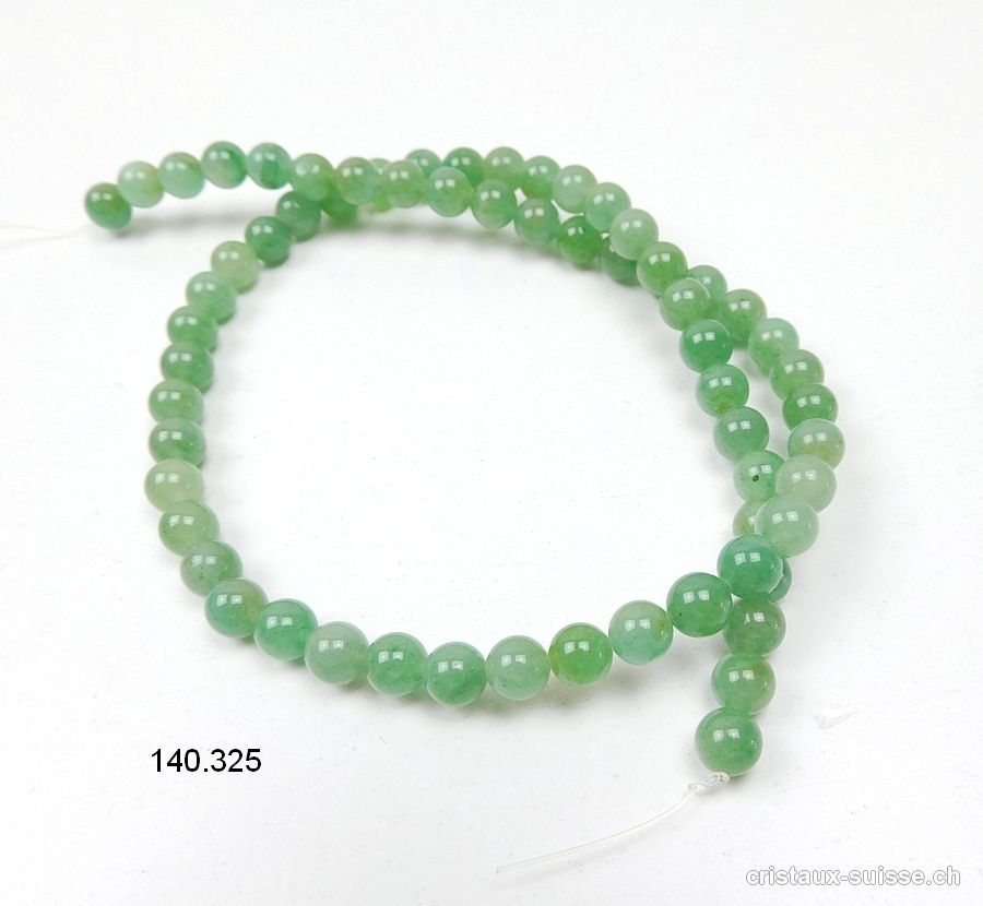 Rang Aventurine verte 6 - 6,5 mm / 38 cm, env. 62 boules. Offre Spéciale