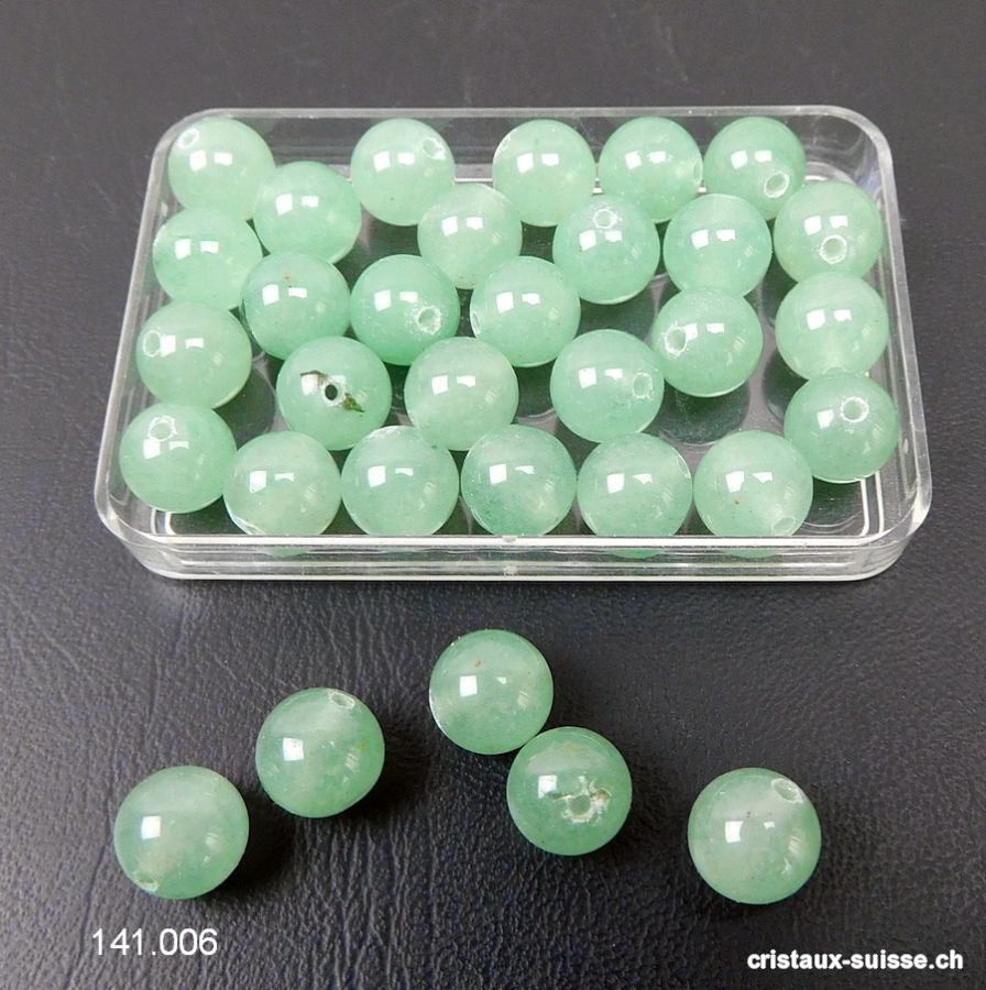 Aventurine verte claire, boule percée 8 - 8,5 mm