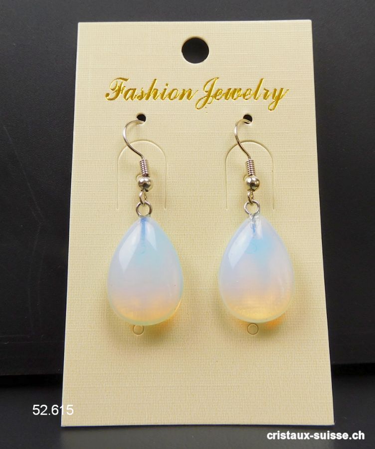 Boucles d'oreilles Goutte Opalite - Opaline 2 cm. Offre Spéciale