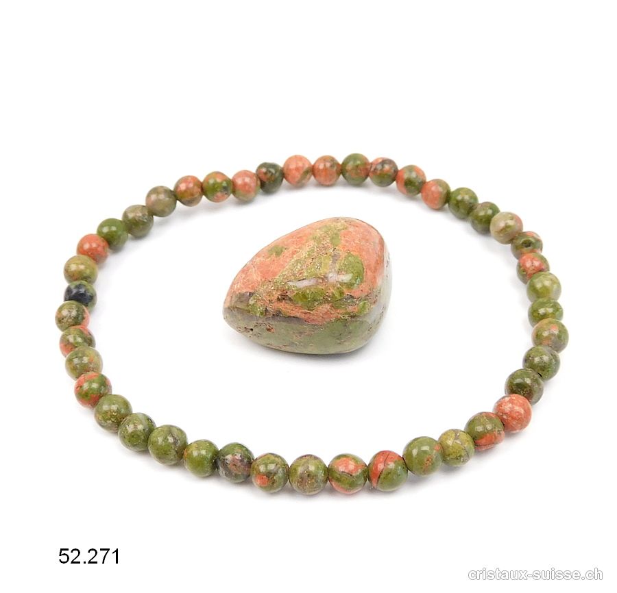 1 Bracelet Unakite et 1 pierre GRATUITE