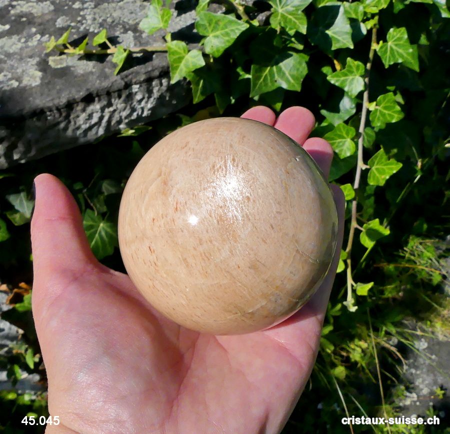 Boule Pierre de Lune Ø 7,2 cm / 500 grammes. Pièce unique