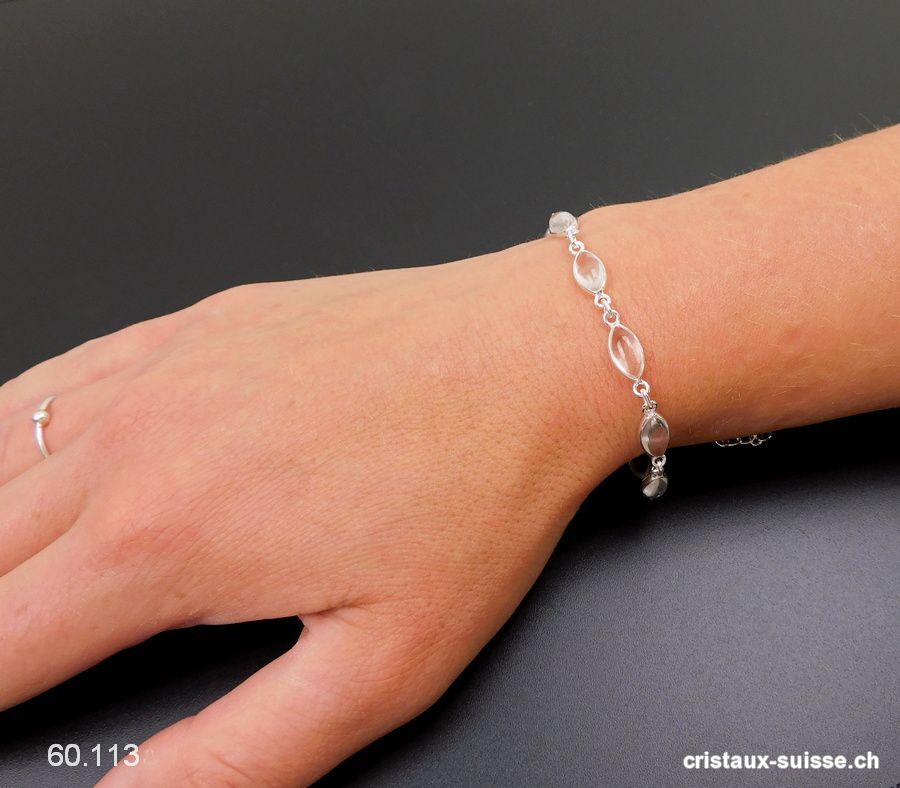 Bracelet Cristal de Roche en argent 925. Qual. AA